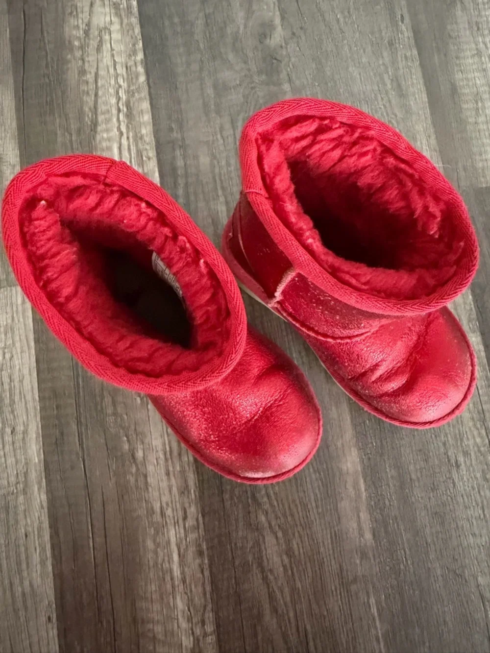 Uggs Kids Girls Red Sparkle Boots size Toddler 9 - Picture 2 of 6